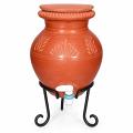 Water Clay Pot, Natural Brown Earthen / Clay Matka w/ Tap